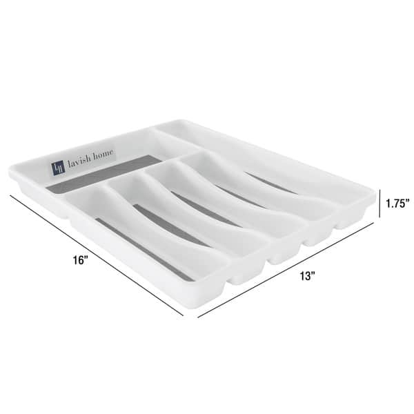 Silverware Drawer Organizer with Sections and Nonslip Tray by Lavish