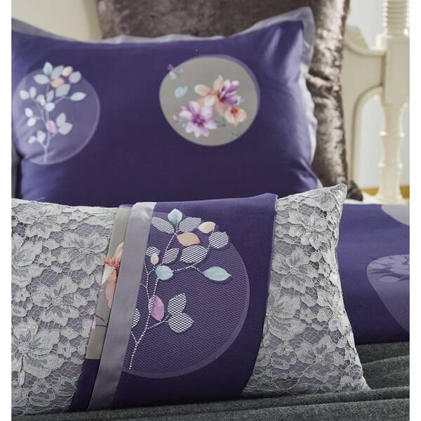 Shop Lavish Night Plum Blossom 7 Piece Cotton Duvet Set Free