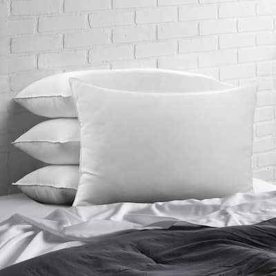 Ella Jayne Home Collection Cotton Blend Superior Down-Like SOFT Stomach Sleeper Pillow - Set of Four - White