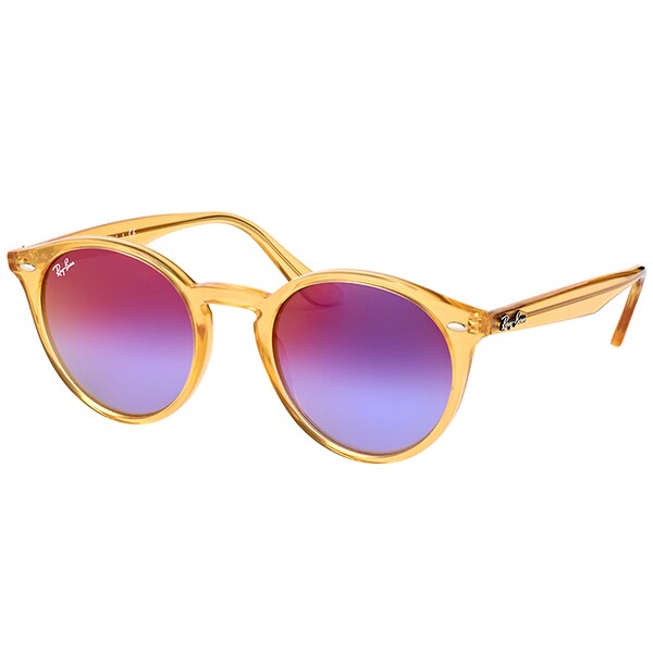 Shop Ray-Ban RB 2180 6277B1 Shiny Yellow Plastic Round