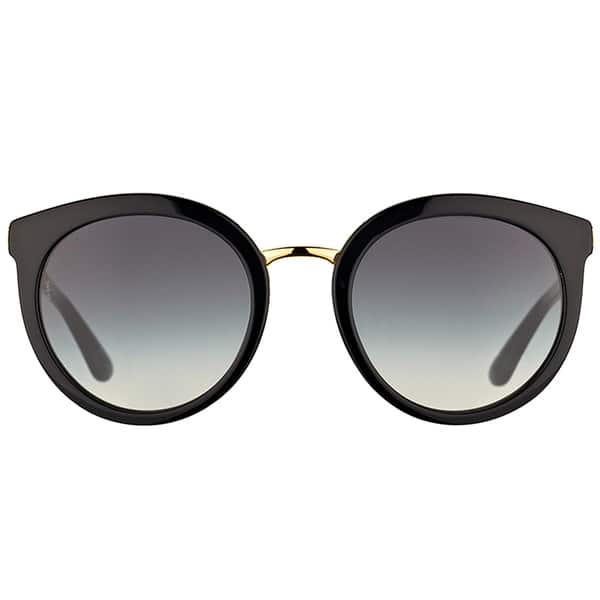 Dolce & DG 4268 Black Plastic Round Sunglasses Grey Lens - Overstock - 16563221