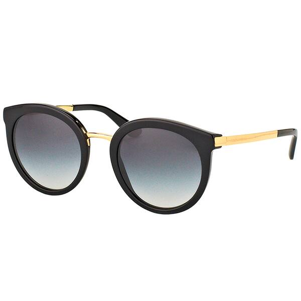 Dolce & DG 4268 Black Plastic Round Sunglasses Grey Lens - Overstock - 16563221