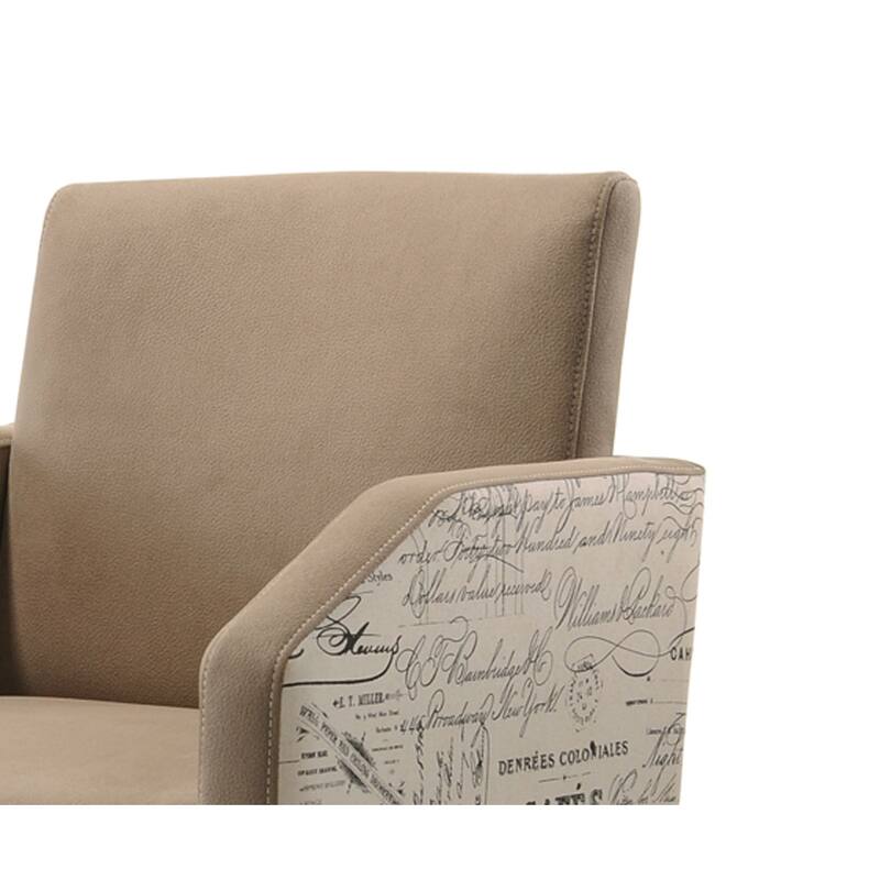 Roundhill Furniture Birmingham Brown Microfiber Script-printed Armchair (Set of 2)