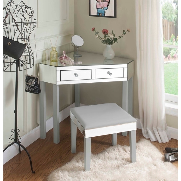 corner mirrored dressing table