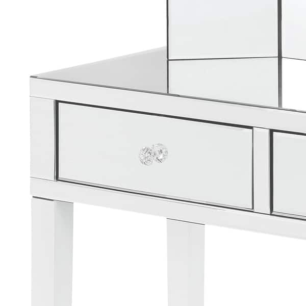 Shop Portia Mirrored 2 Drawer Vanity Corner Vanity Table And