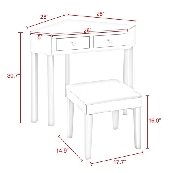 parisot corner vanity dresser