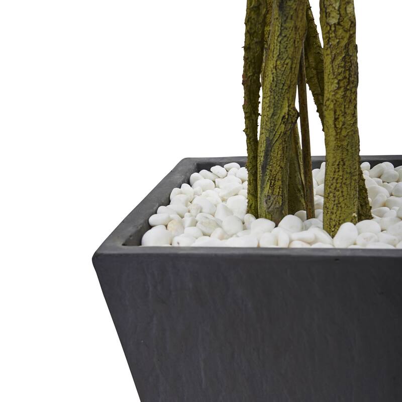 Nearly Natural Grey 6.5-foot Ficus Tree Indoor or Outdoor Planter