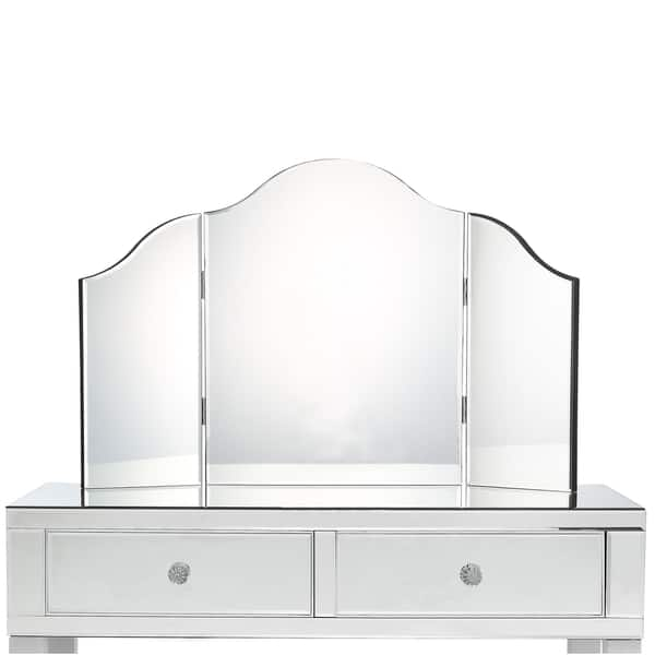 Shop Hannah Frameless Modern Contemporary Tri Fold Tabletop Vanity Mirror Overstock 16564274