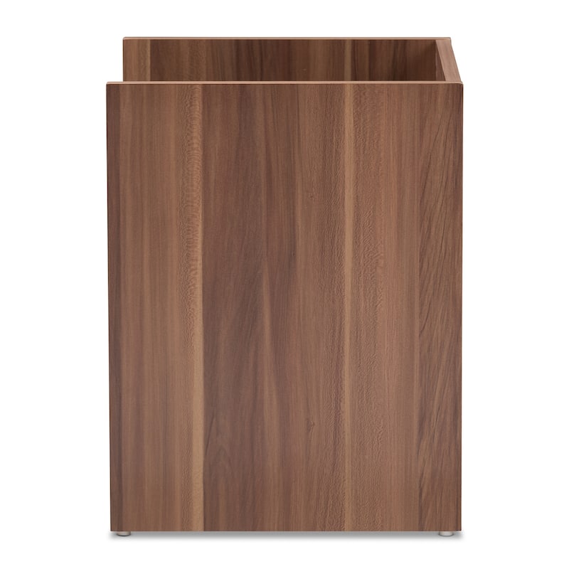 Modern Two-Tone Walnut and Black Wood 1-Drawer Nightstand by Baxton Studio