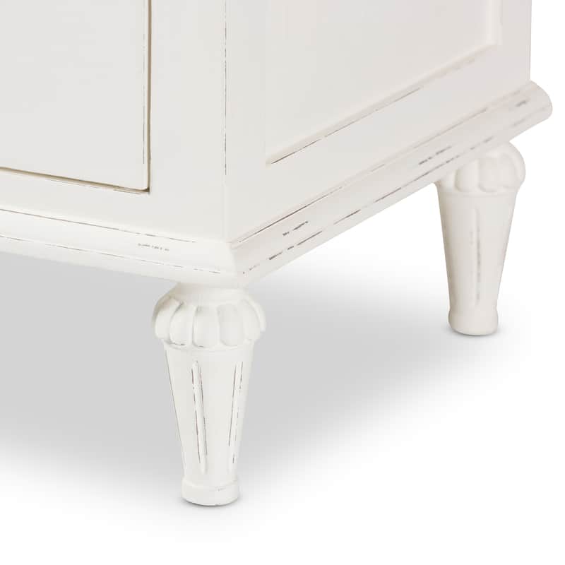 Rustic Wood 3-Drawer Nightstand by Baxton Studio