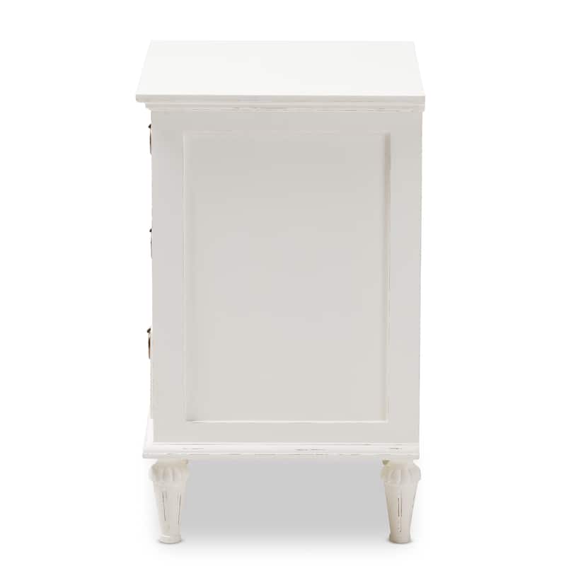 Rustic Wood 3-Drawer Nightstand by Baxton Studio