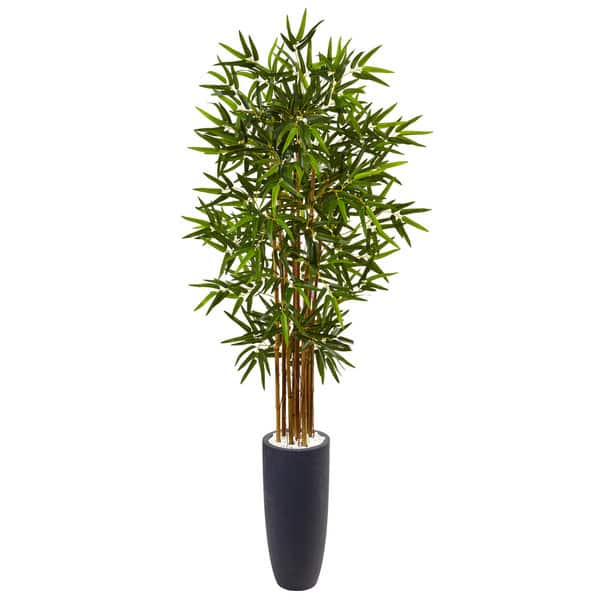 5-Feet Artificial Bamboo Silk Tree Indoor-Outdoor Decorative Planter -  Costway