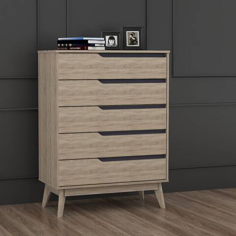 Carson Carrington Eskilstuna Mid Century Oak And Grey Wood 5