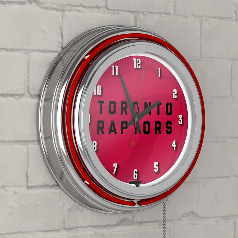 NBA Chrome Double Rung Neon Clock - Fade - 14.5" x 14.5" x 3"