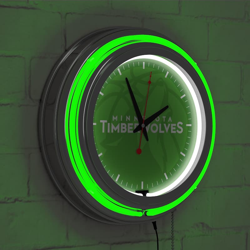 NBA Chrome Double Rung Neon Clock - Fade - 14.5" x 14.5" x 3"