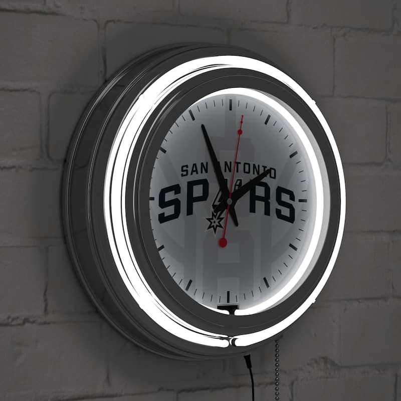 NBA Chrome Double Rung Neon Clock - Fade - 14.5" x 14.5" x 3"