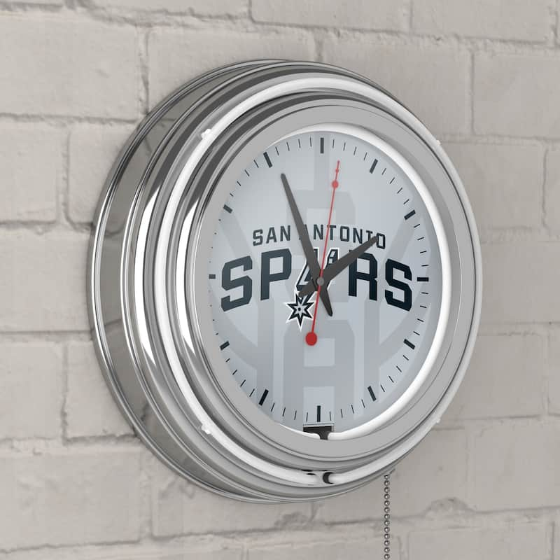 NBA Chrome Double Rung Neon Clock - Fade - 14.5" x 14.5" x 3"