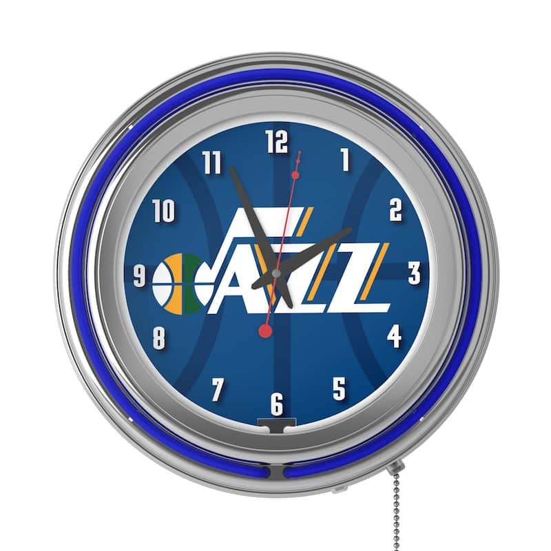 NBA Chrome Double Rung Neon Clock - Fade - 14.5" x 14.5" x 3"