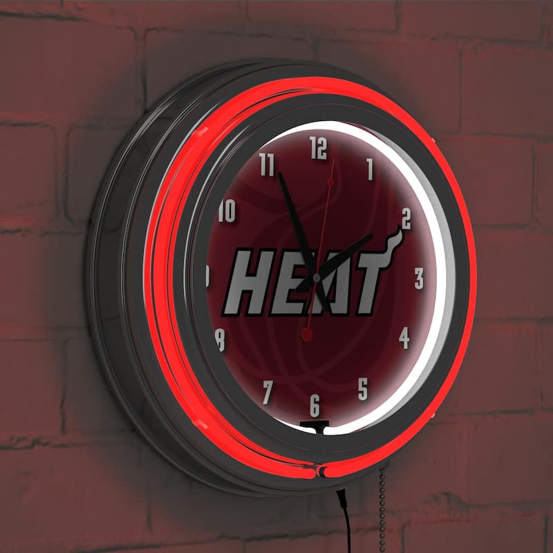 NBA Chrome Double Rung Neon Clock - Fade - 14.5" x 14.5" x 3"