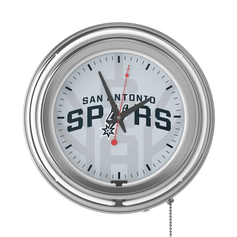 NBA Chrome Double Rung Neon Clock - Fade - 14.5" x 14.5" x 3"