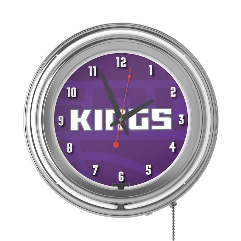 NBA Chrome Double Rung Neon Clock - Fade - 14.5" x 14.5" x 3"