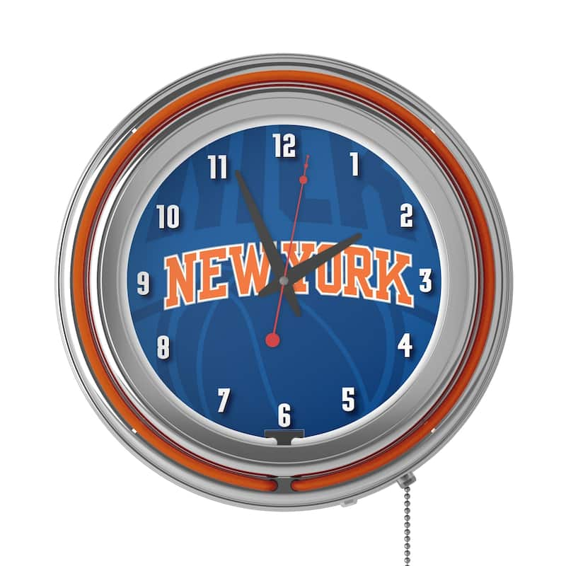 NBA Chrome Double Rung Neon Clock - Fade - 14.5" x 14.5" x 3"