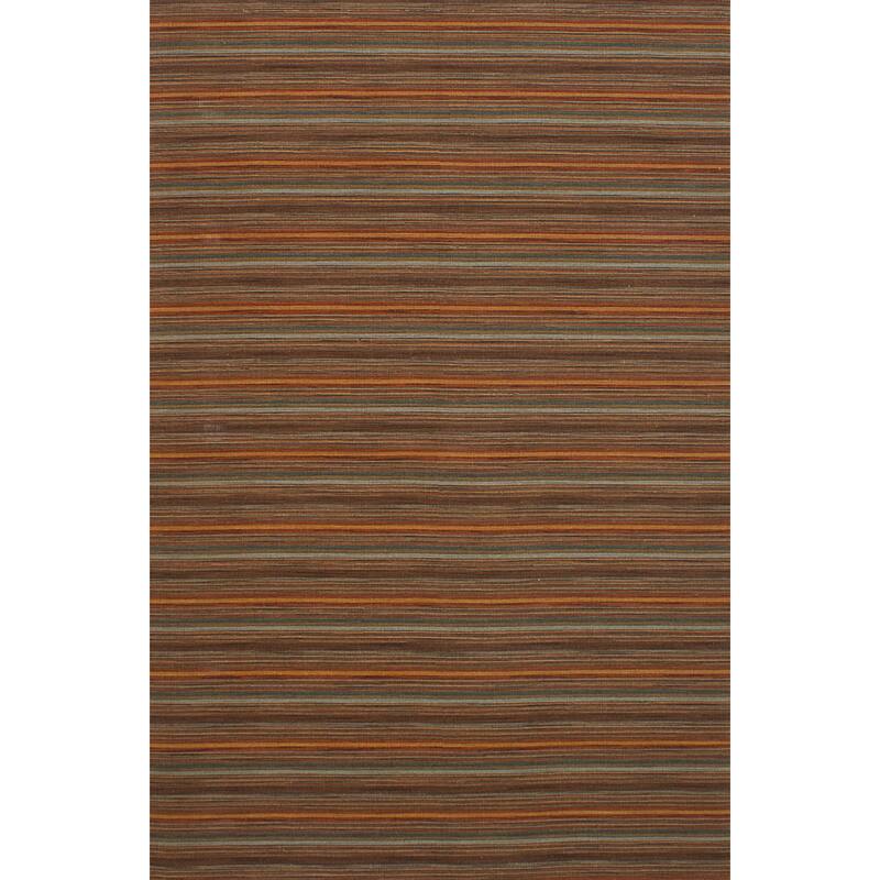 Flat-weave Manhattan Blue, Red Wool Kilim