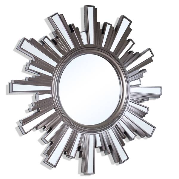 Shop Skyline Pewter Sunburst Decorative Framed Wall Mirrors Set
