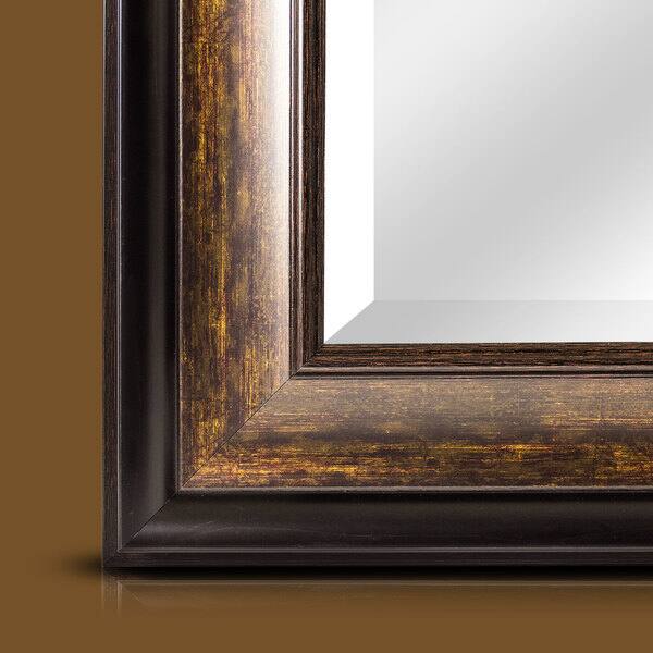 Shop American Art Decor Hartley Large Rectangular Espresso Framed Beveled Wall Vanity Mirror Brown A On Sale Overstock 16565295