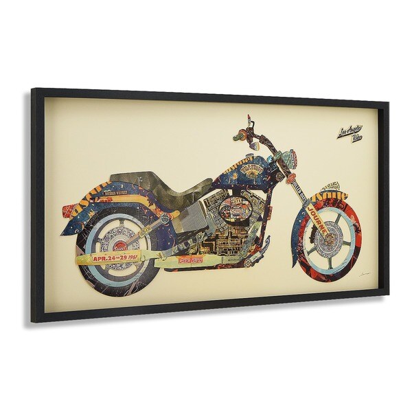 Empire Art Direct 'Heilige Harley' 3D-Collage – Handsigniert Von Alex Zeng, Gerahmt 122x64 Cm