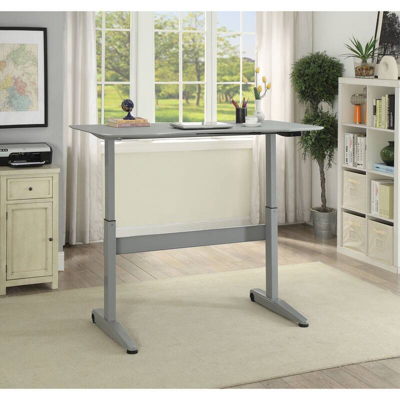 Glidene Modern Metal Lift Adjustable Standing Desk by Furniture of America - Grey