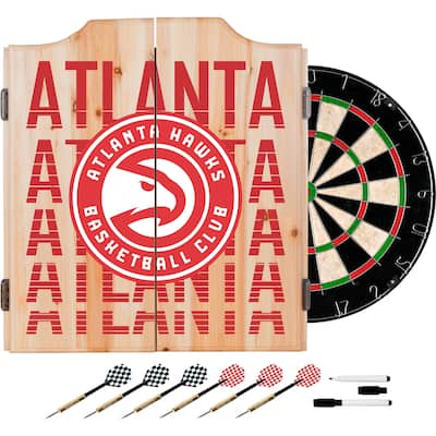 NBA Dart Cabinet Set with Darts and Board - Choose Your Favorite City (Fade) - 20.5" x 3.5" x 24.75"