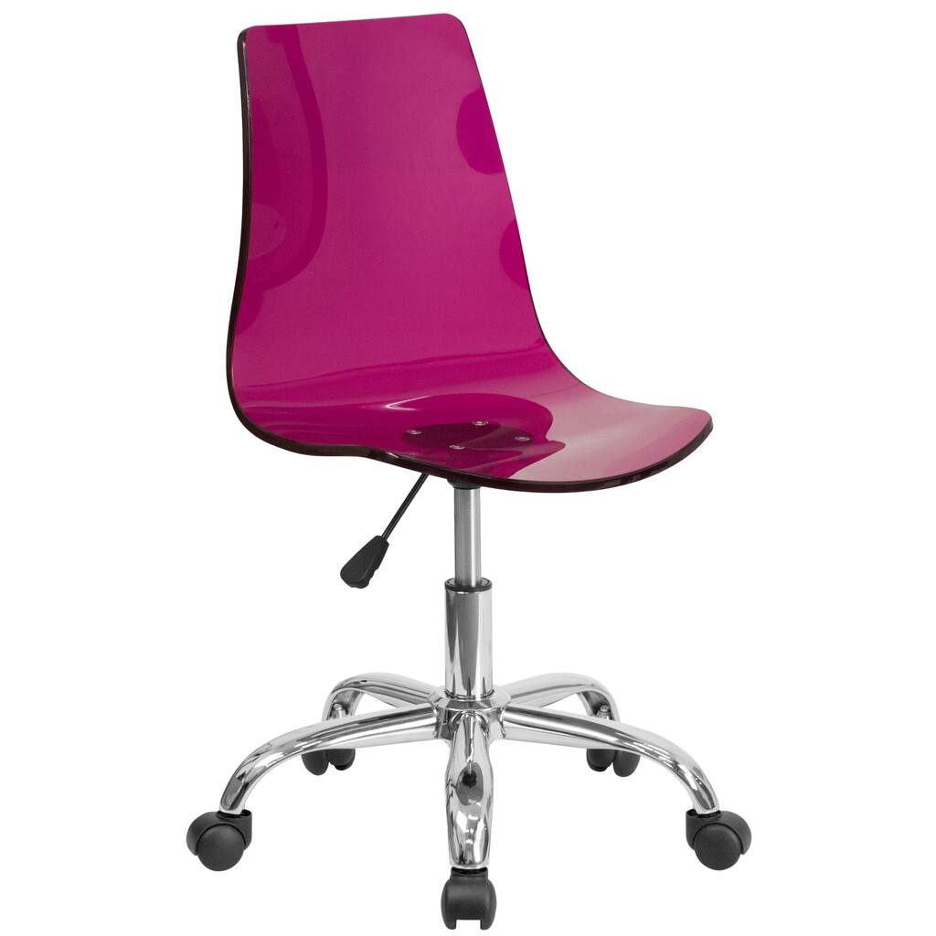 Lotos Purple Transparent Acrylic with Chrome Base Swivel Office Chair
