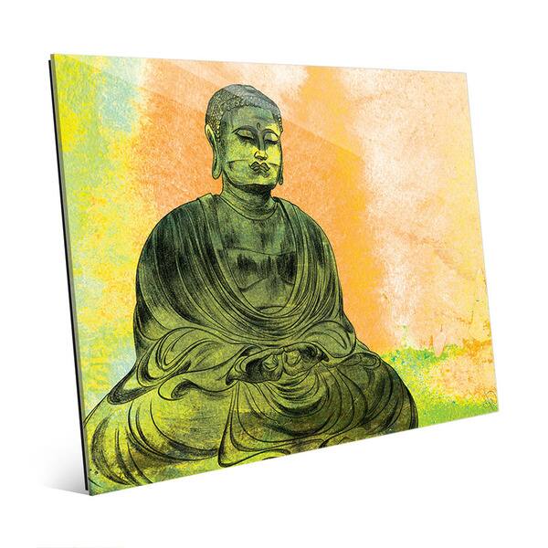 Persimmon Lotus Buddha Wall Art Print on Acrylic - Overstock - 16566420