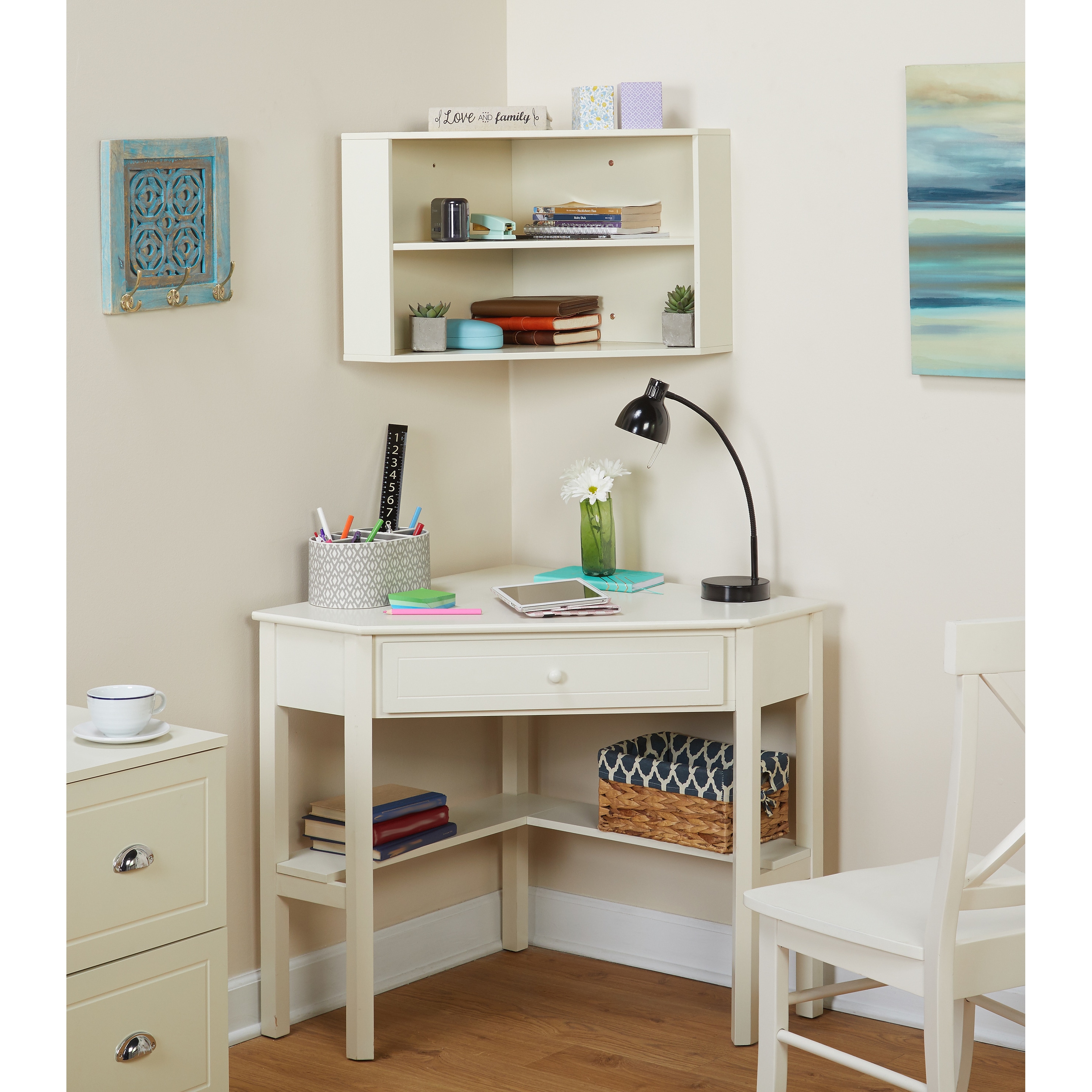 Shop Simple Living Corner Desk And Hutch Set On Sale Overstock