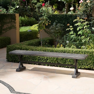 Chalmette Outdoor Concrete Bench by Christopher Knight Home