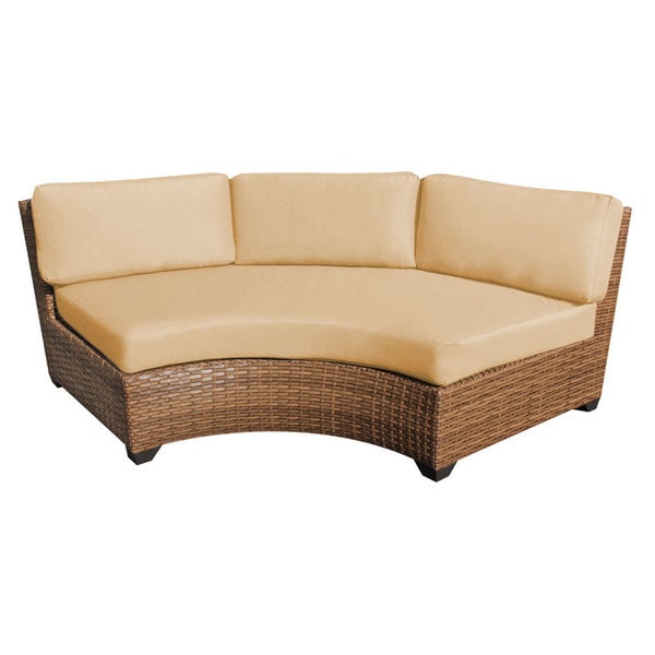 Outdoor Home Bayou Synthetic Wicker Patio Armless Outdoor Home Bayou Synthetic Wicker Patio Armless Curved Sofa Set Of 2