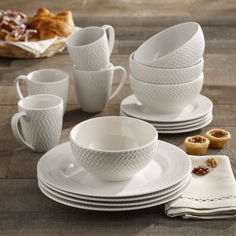 MALACASA Flora Wavy Modern Porcelain Dinnerware Set (Service for 6) - Bed  Bath & Beyond - 31648150