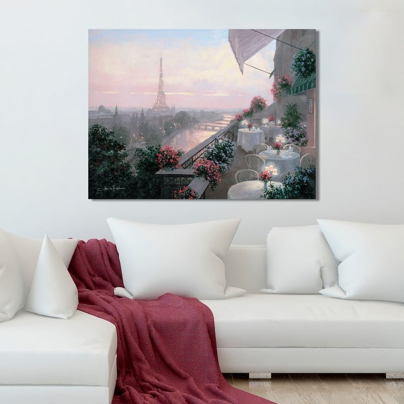 "Dinner on Terrace" Giclee Stretched Canvas Wall Art