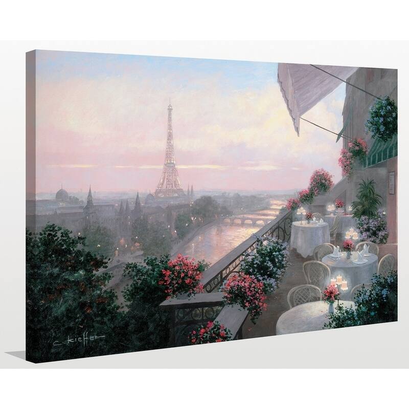"Dinner on Terrace" Giclee Stretched Canvas Wall Art