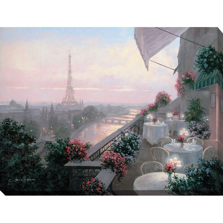 "Dinner on Terrace" Giclee Stretched Canvas Wall Art