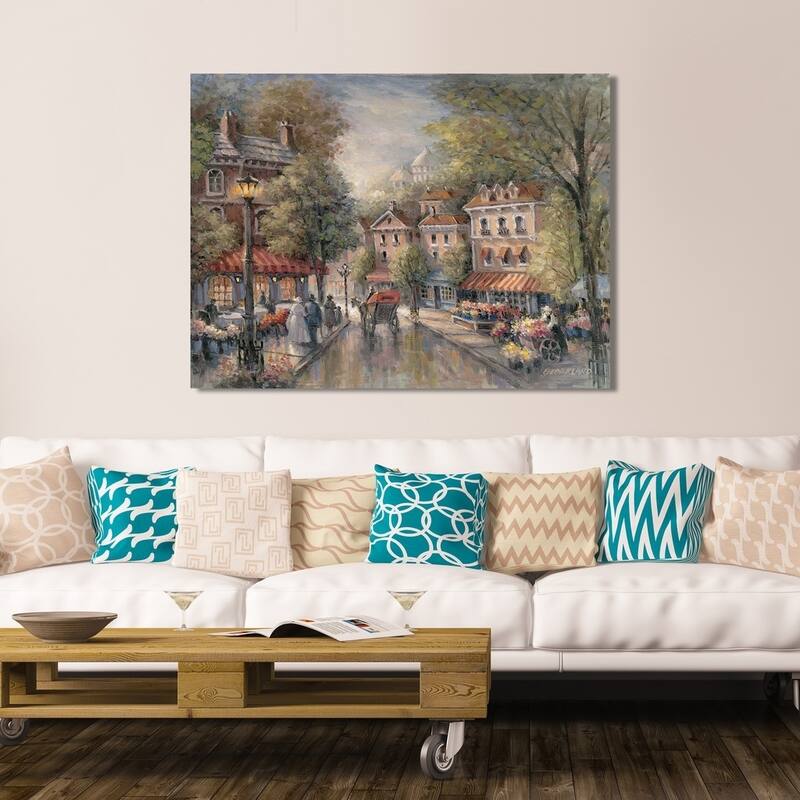 "French Street Scene I" Giclee Stretched Canvas Wall Art