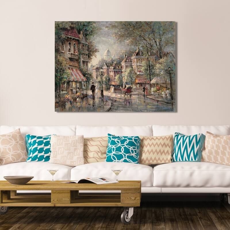 "French Street Scene II" Giclee Stretched Canvas Wall Art