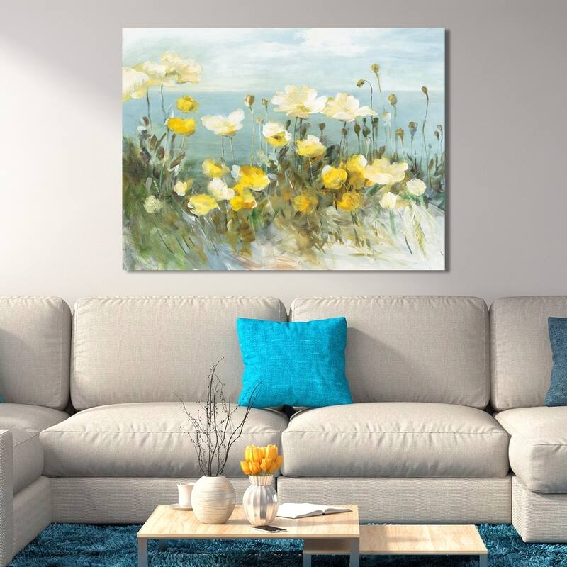 "Field of Poppies Bright" Giclee Stretched Canvas Wall Art
