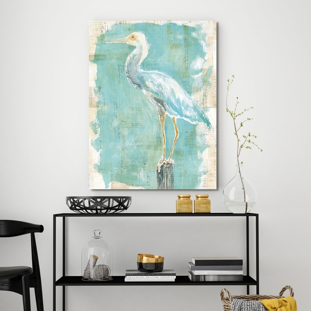 "Coastal Egret II v2" Giclee Stretched Canvas Wall Art