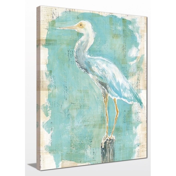 "Coastal Egret II v2" Giclee Stretched Canvas Wall Art