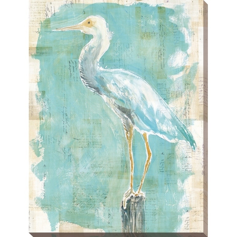 "Coastal Egret II v2" Giclee Stretched Canvas Wall Art