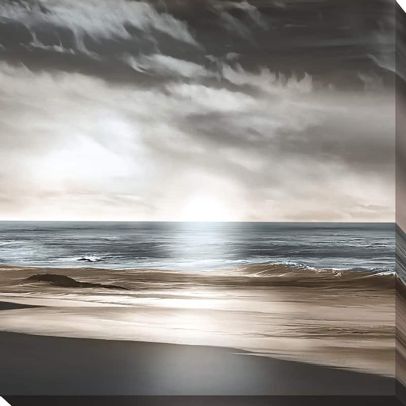 "Blue Sea Sunset I" Giclee Stretched Canvas Wall Art