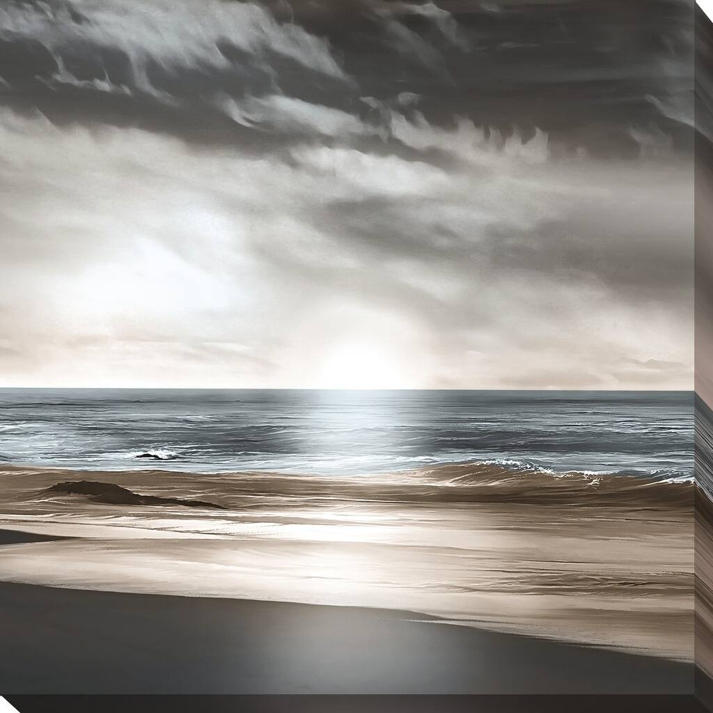 "Blue Sea Sunset I" Giclee Stretched Canvas Wall Art