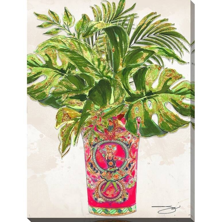 BY Jodi "Tropical pink 2" Giclee Stretched Canvas Wall Art